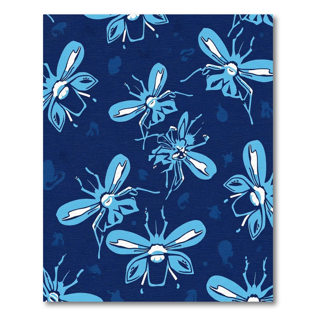 Blue Insects On Dark Blue Background Rug