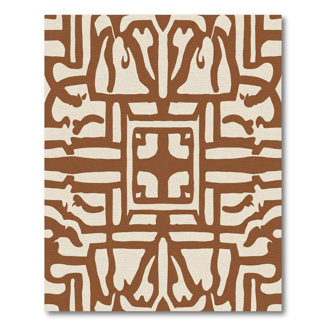 Brown Cream Abstract Organic Shapes Rug