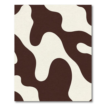 Brown Cream Organic Blob Rug