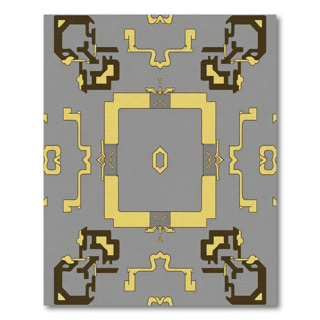 Metallic Gold Geometric Art Deco Rug