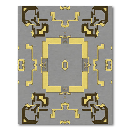 Metallic Gold Geometric Art Deco Rug