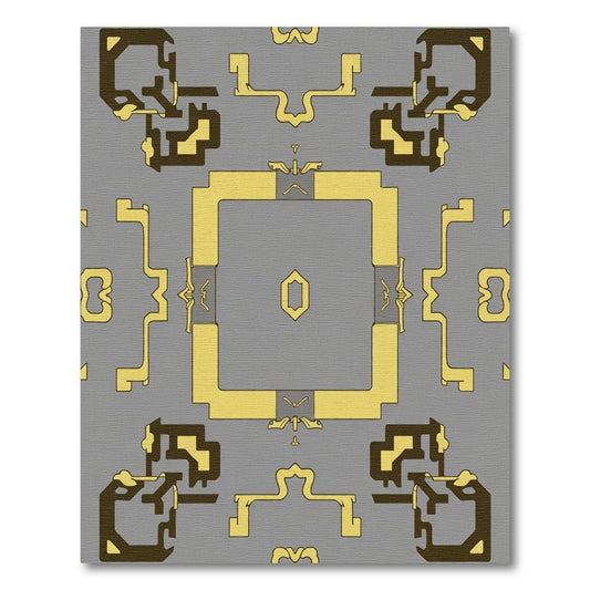 Metallic Gold Geometric Art Deco Rug
