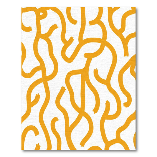 Golden Abstract Organic Lines Rug