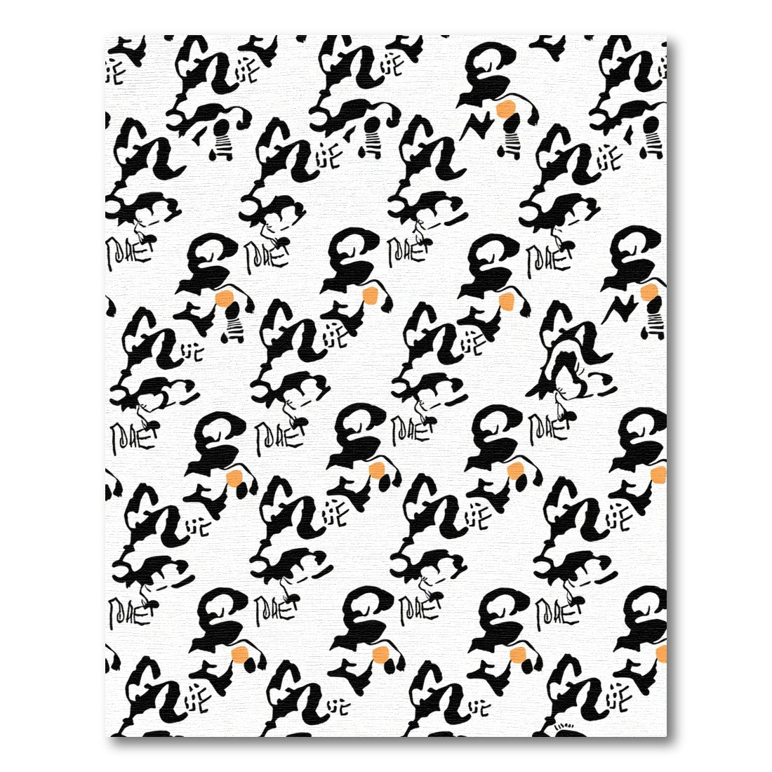 Bold Abstract Black Orange Forms Rug