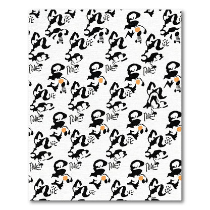 Bold Abstract Black Orange Forms Rug