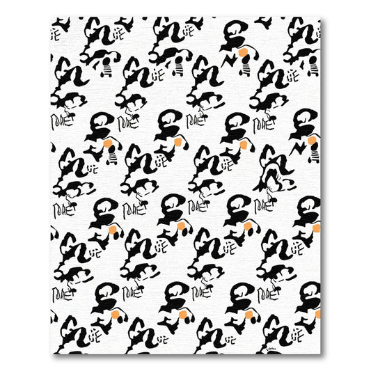 Bold Abstract Black Orange Forms Rug