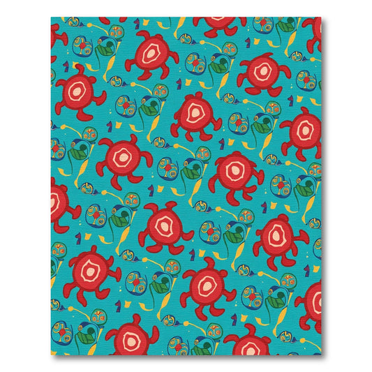 Red Turtle Tribal Aquatic Accents Rug