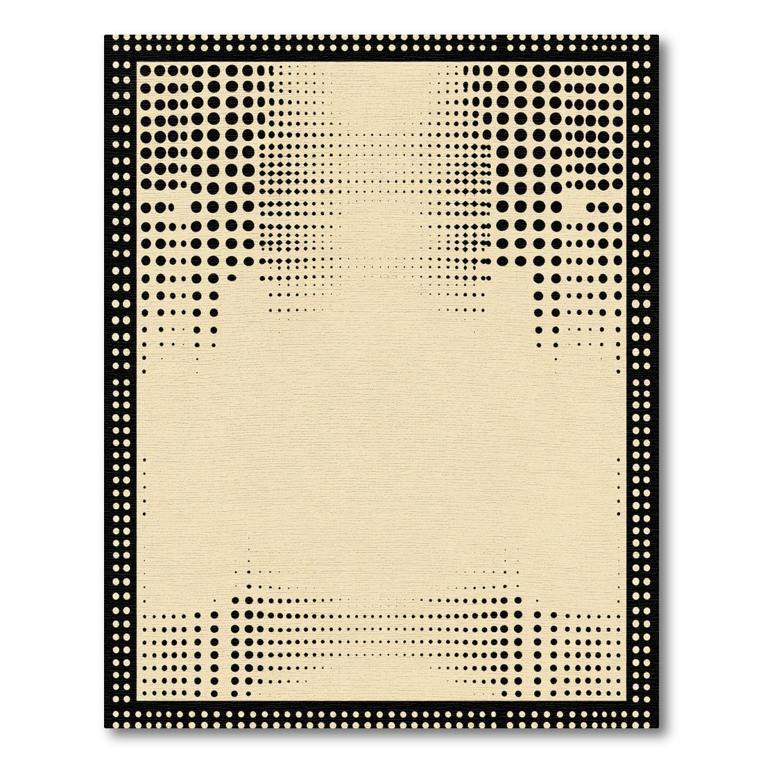 Black White Halftone Scatter Rug