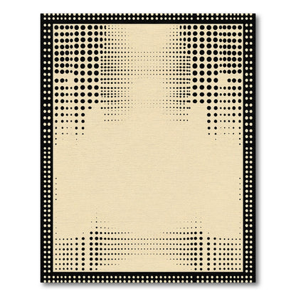 Black White Halftone Scatter Rug