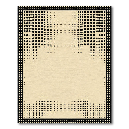 Black White Halftone Scatter Rug