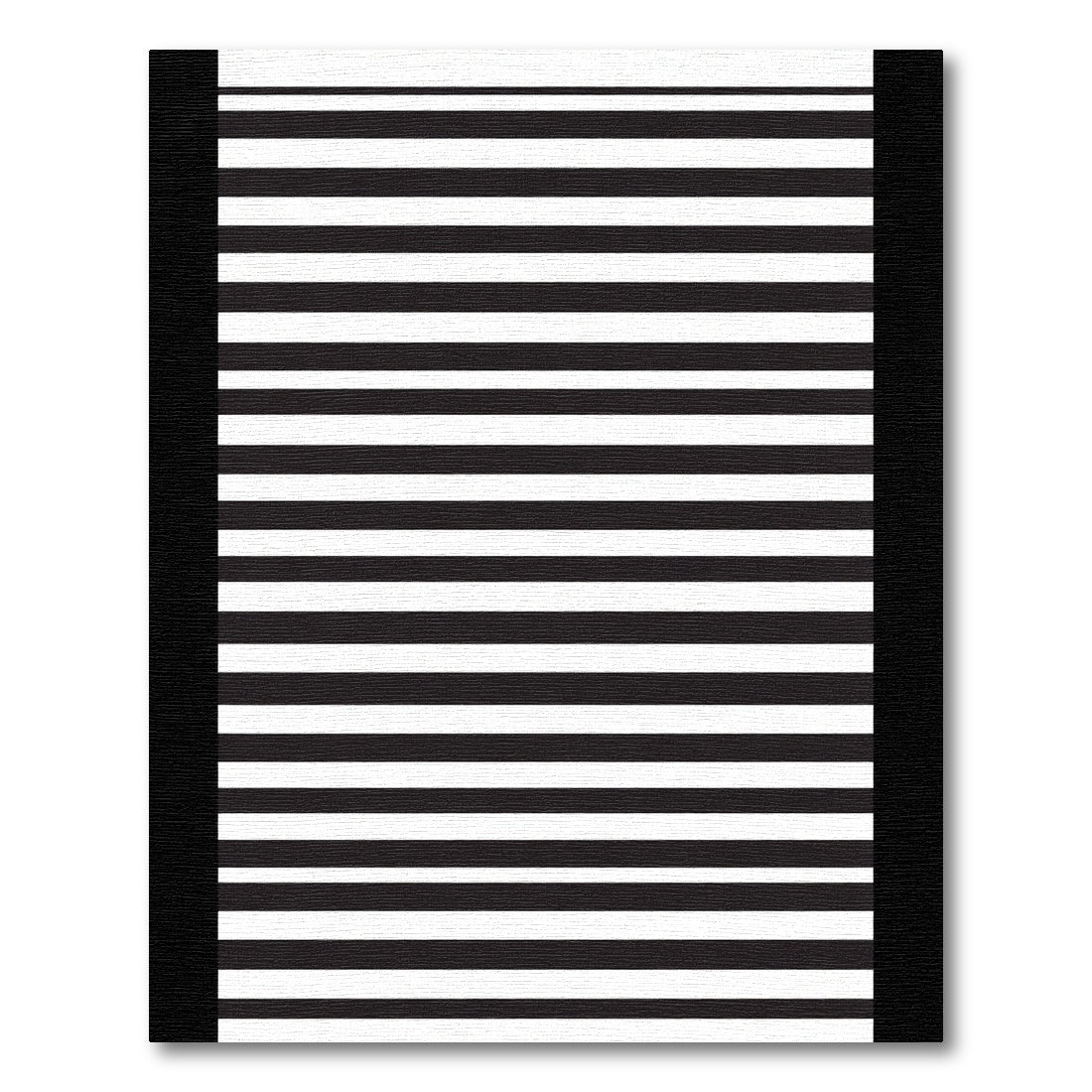 Bold Black White Horizontal Stripes Rug