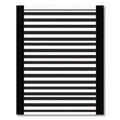 Bold Black White Horizontal Stripes Rug
