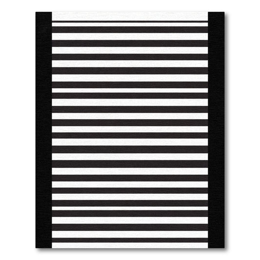 Bold Black White Horizontal Stripes Rug
