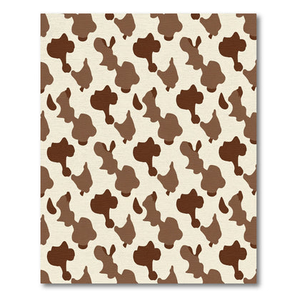 Brown Cream Abstract Blob Rug
