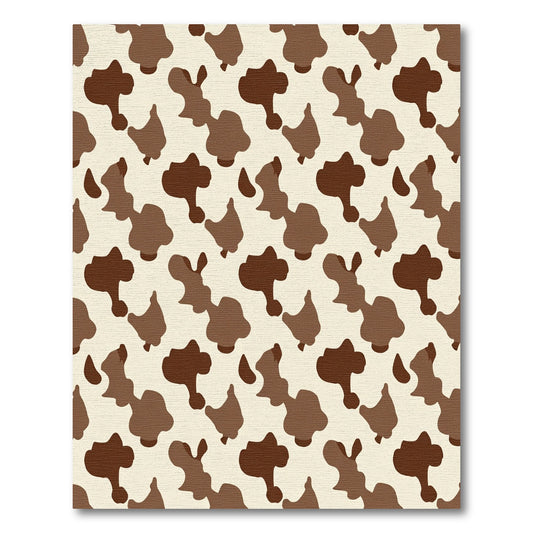 Brown Cream Abstract Blob Rug