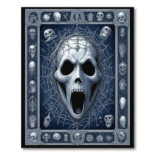 Gothic Skull Spiderweb Area Rug