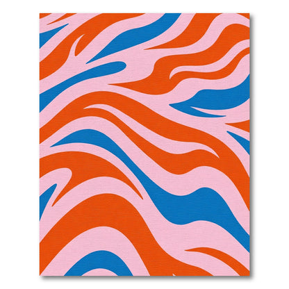 Bold Orange Blue Swirls Rug