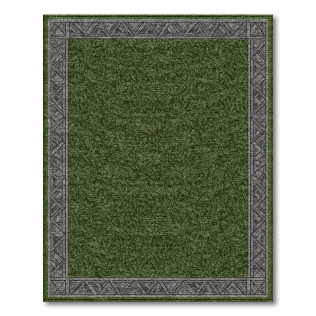 Green Floral Vintage Lush Green Vine Leaf Area Rug