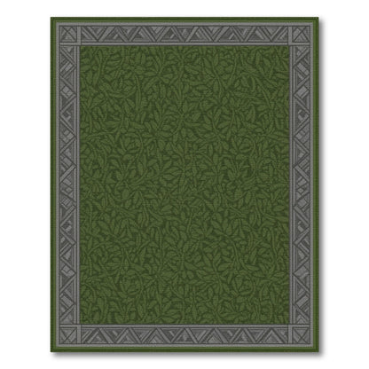 Green Floral Vintage Lush Green Vine Leaf Area Rug