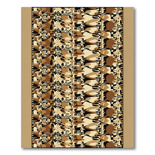 Earthy Camouflage Animal Print Rug