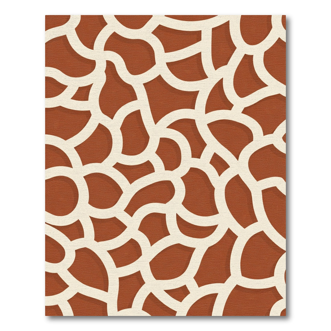 Terracotta Cream Organic Organic Shapes Rug