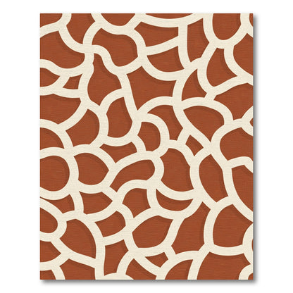 Terracotta Cream Organic Organic Shapes Rug