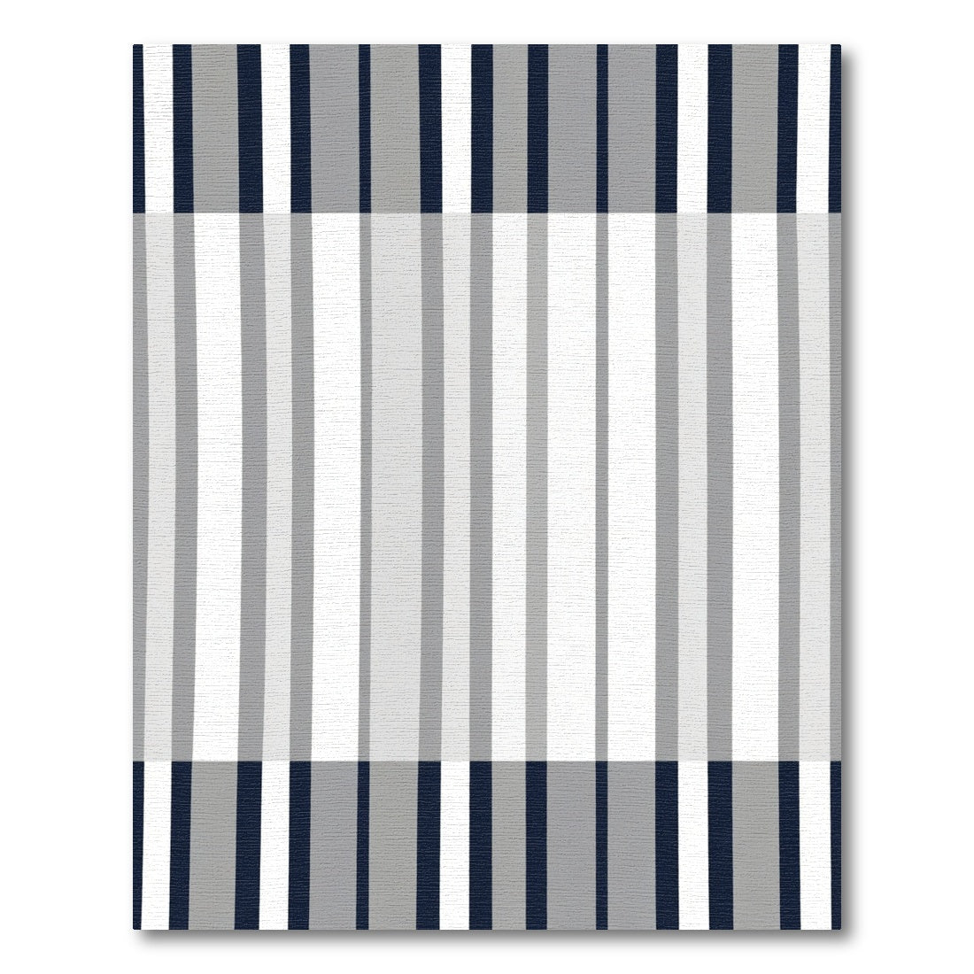 Modern Navy Gray White Stripe Rug