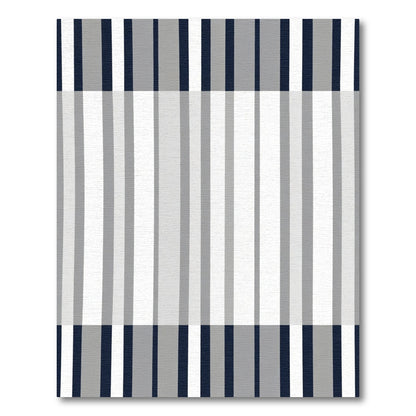 Modern Navy Gray White Stripe Rug
