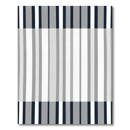 Modern Navy Gray White Stripe Rug