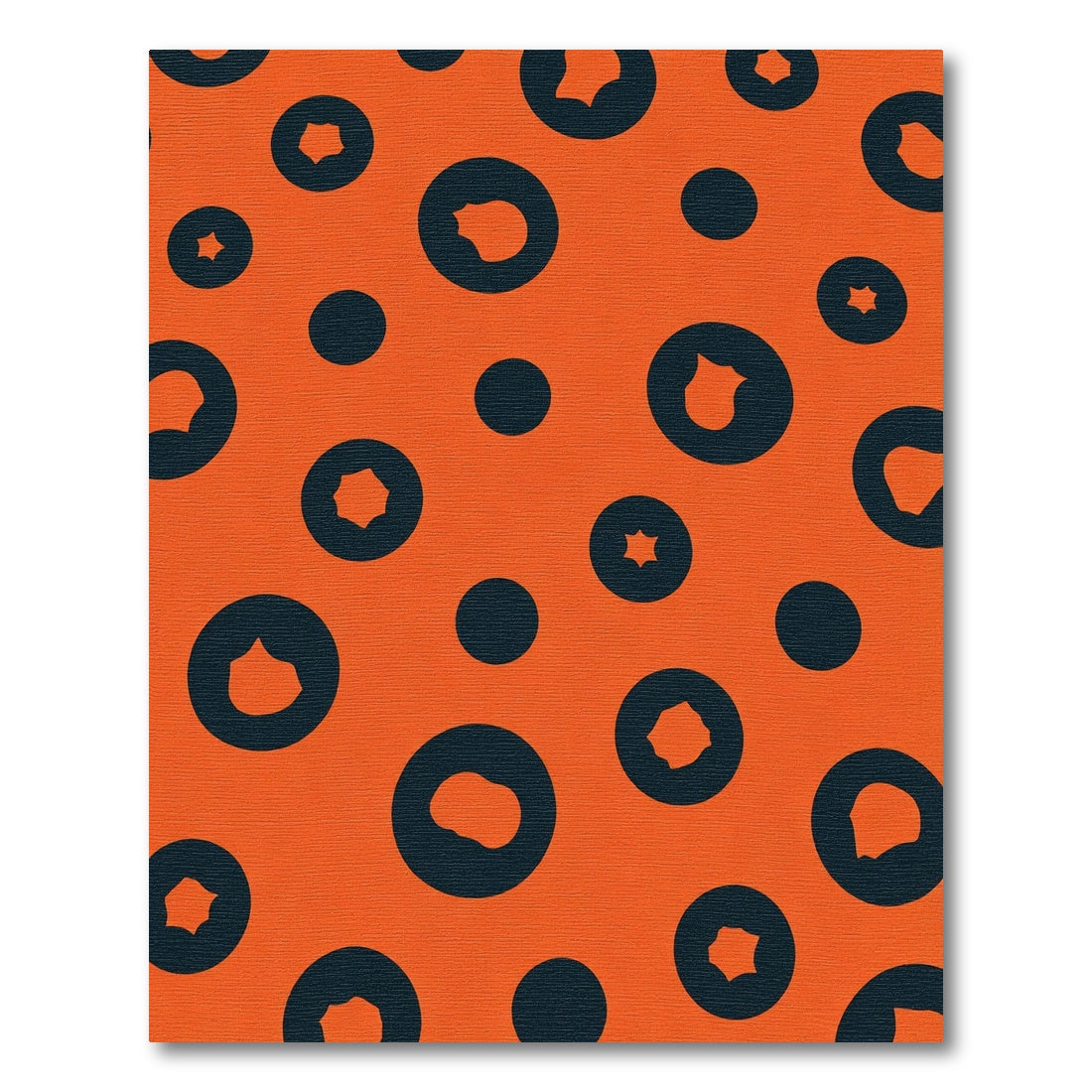 Bright Orange Dark Scatter Circles Rug