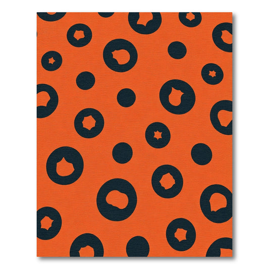 Bright Orange Dark Scatter Circles Rug