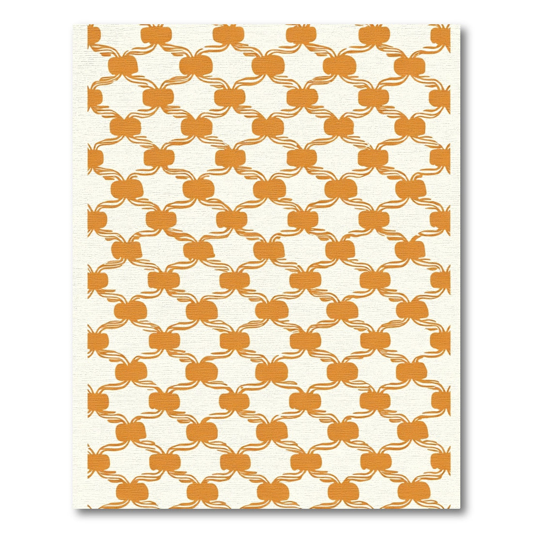 Orange Geometric Bow Lattice Rug