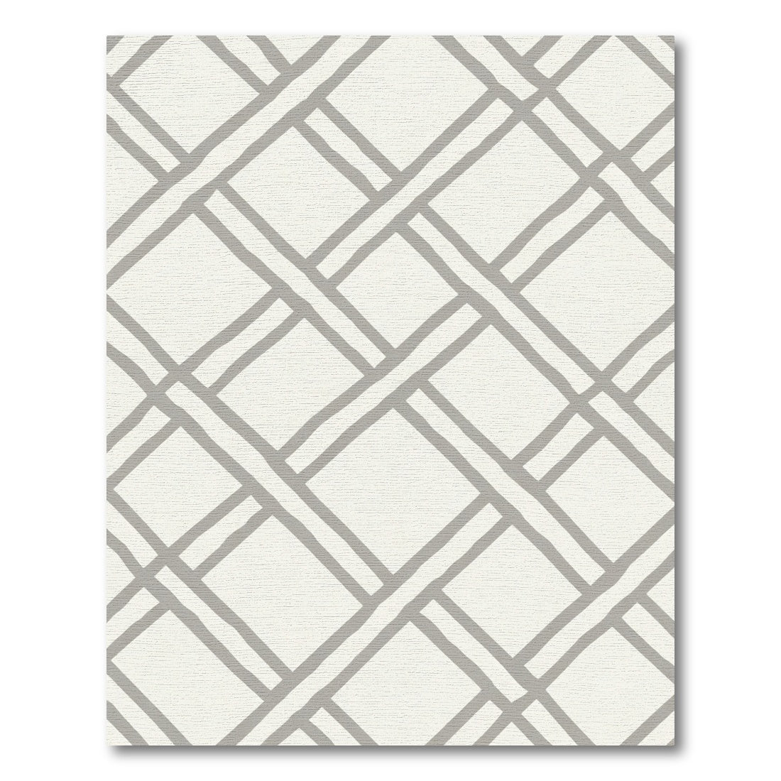 Subtle Gray Lattice Geometric Rug