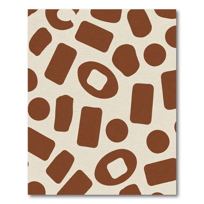 Earthy Tones Abstract Shapes Rug