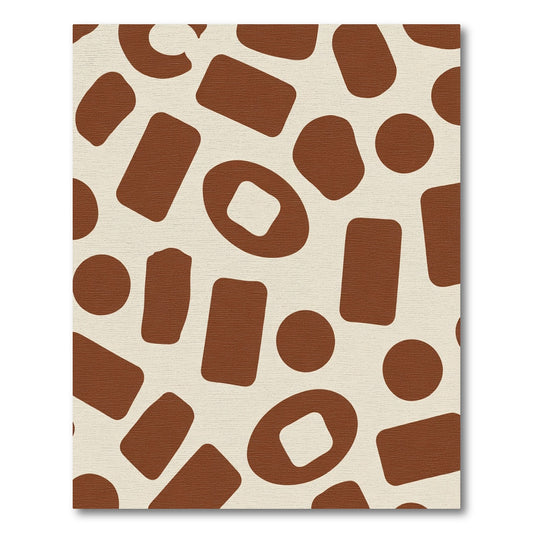 Earthy Tones Abstract Shapes Rug