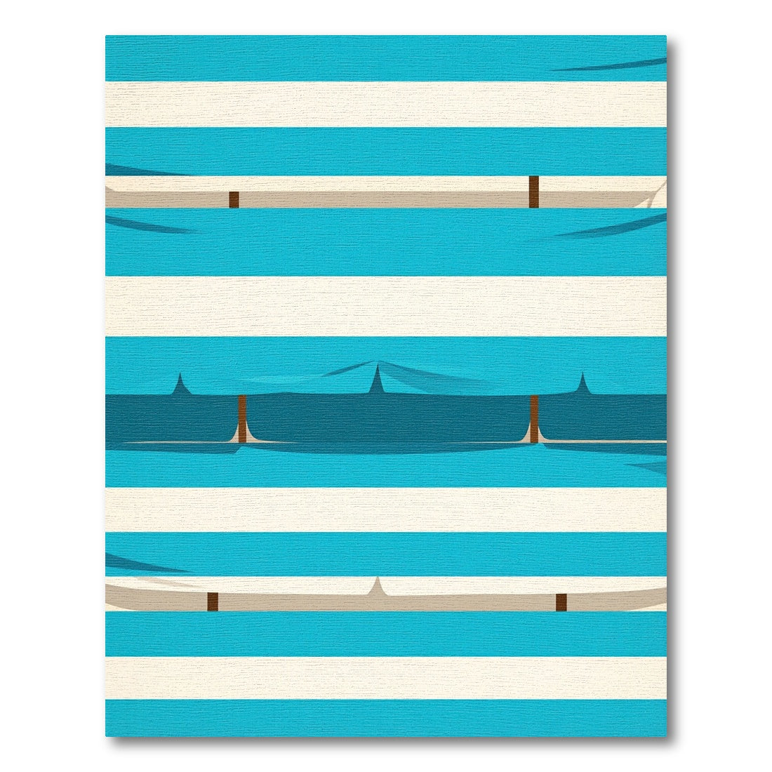 Modern Blue Ivory Stripe Abstract Rug
