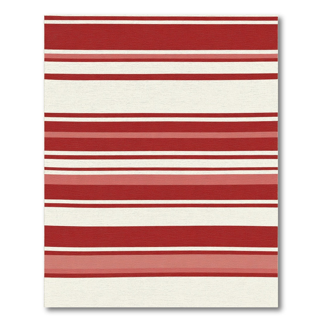 Crimson White Banded Stripe Rug