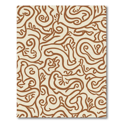 Terracotta Whimsical Organic Swirl Rug