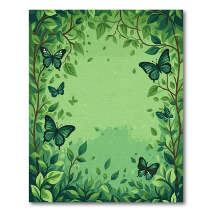 Emerald Green Butterfly Garden Canopy Rug