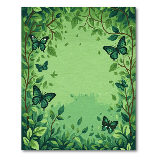 Emerald Green Butterfly Garden Canopy Rug