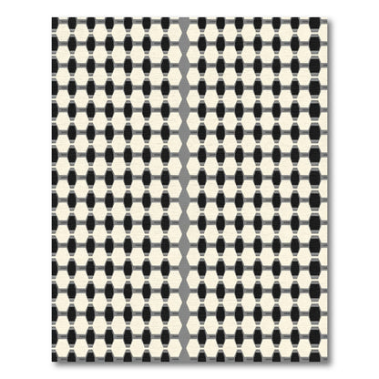 Cream Hexagonal Grid Geometric Rug