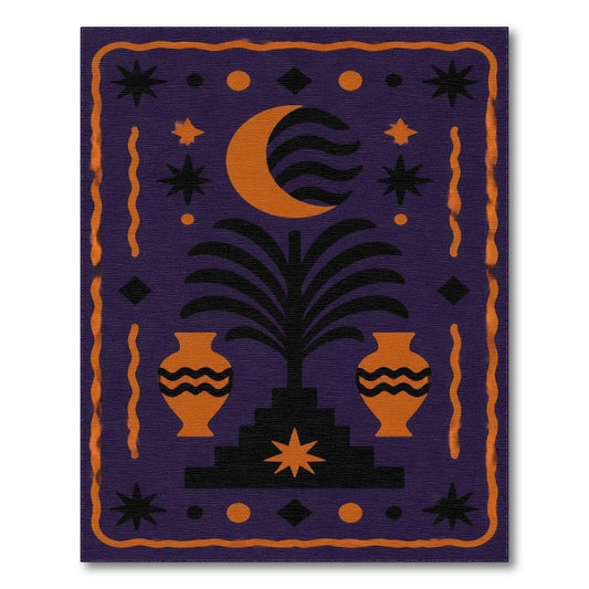 Purple Moon Palm Heritage Area Rug