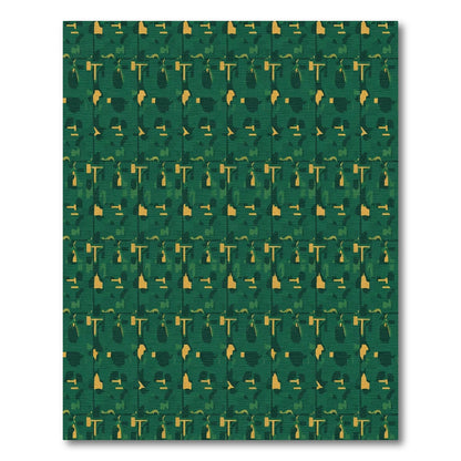 Deep Emerald Jute Garden Collage Rug