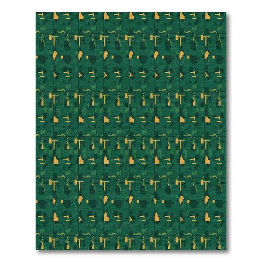 Deep Emerald Jute Garden Collage Rug