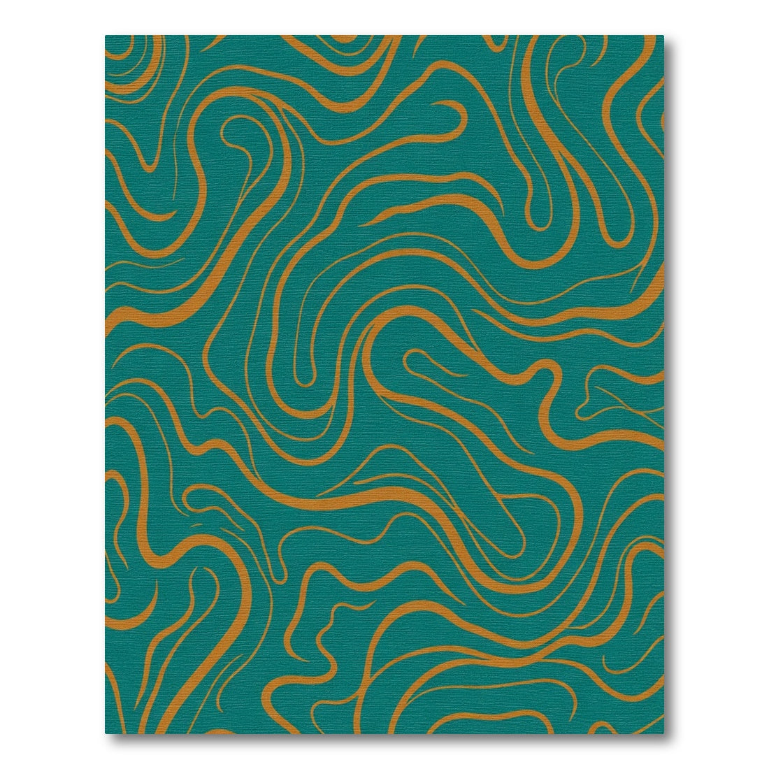 Teal Orange Abstract Swirl Rug