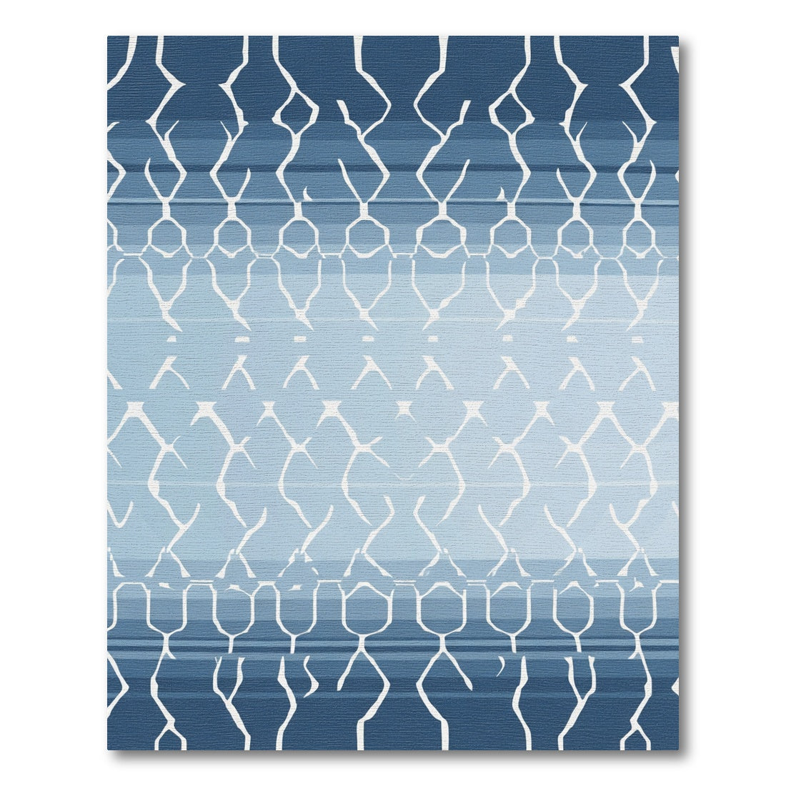 Cool Blue Organic Geometric Ombre Rug