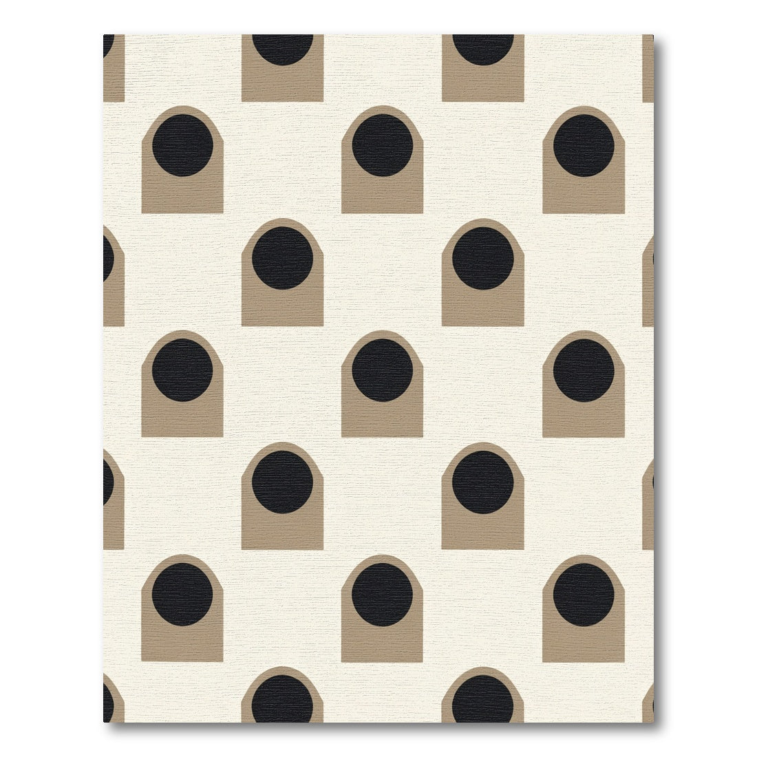 Neutral Tan Black Arch Circle Rug