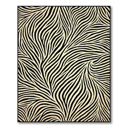 Black White Swirl Zebra Area Rug