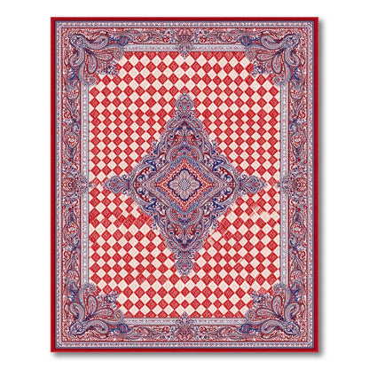 Red Persian Medallion Diamond Area Rug