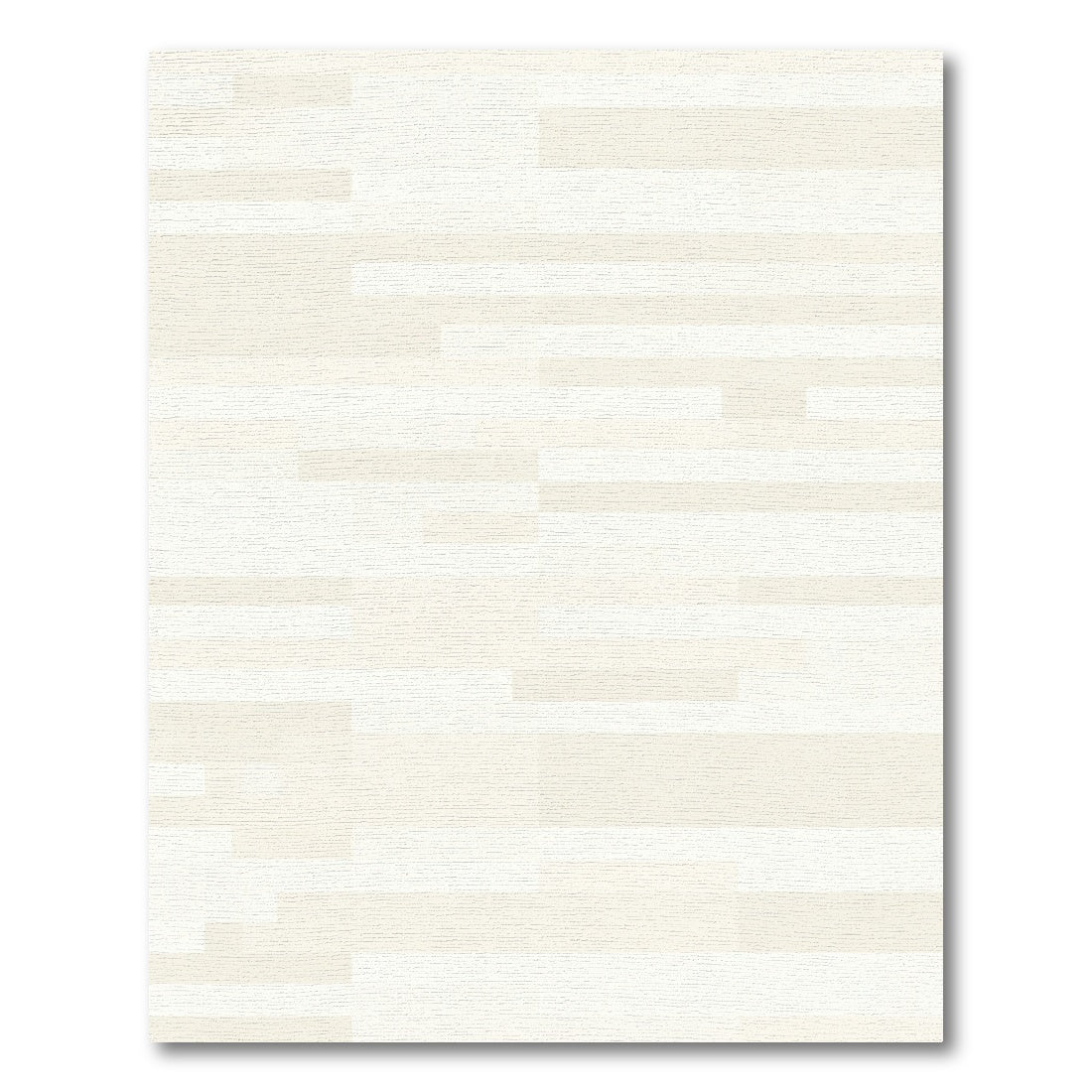Cream Horizontal Stripe Blocks Rug